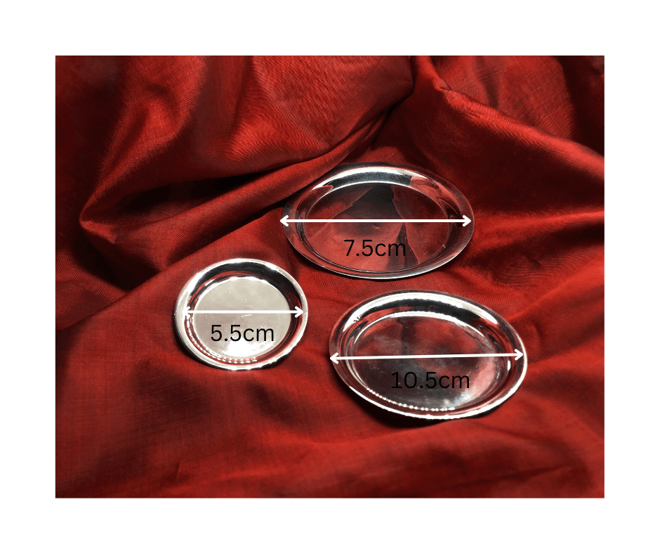 Silver Plate / thali and Glass for daily Puja Bhog view 2