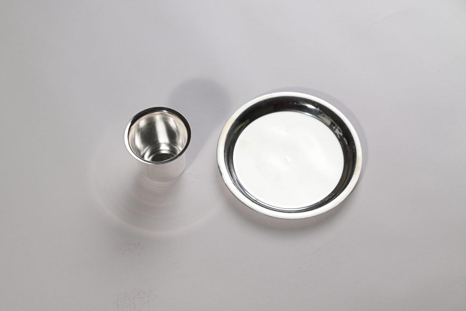 Silver Plate / thali and Glass for daily Puja Bhog view 4