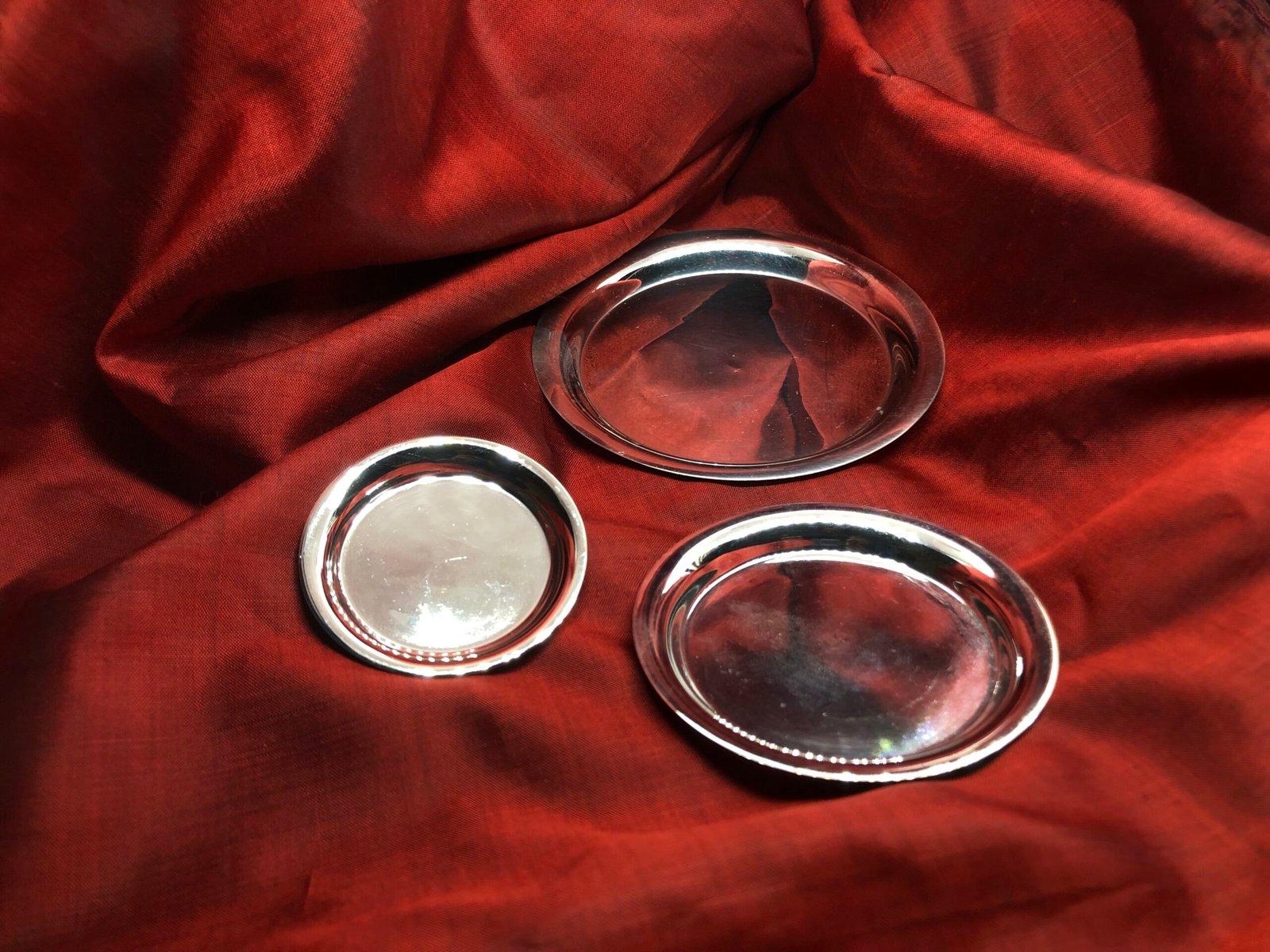 Silver Plate / thali and Glass for daily Puja Bhog view 6