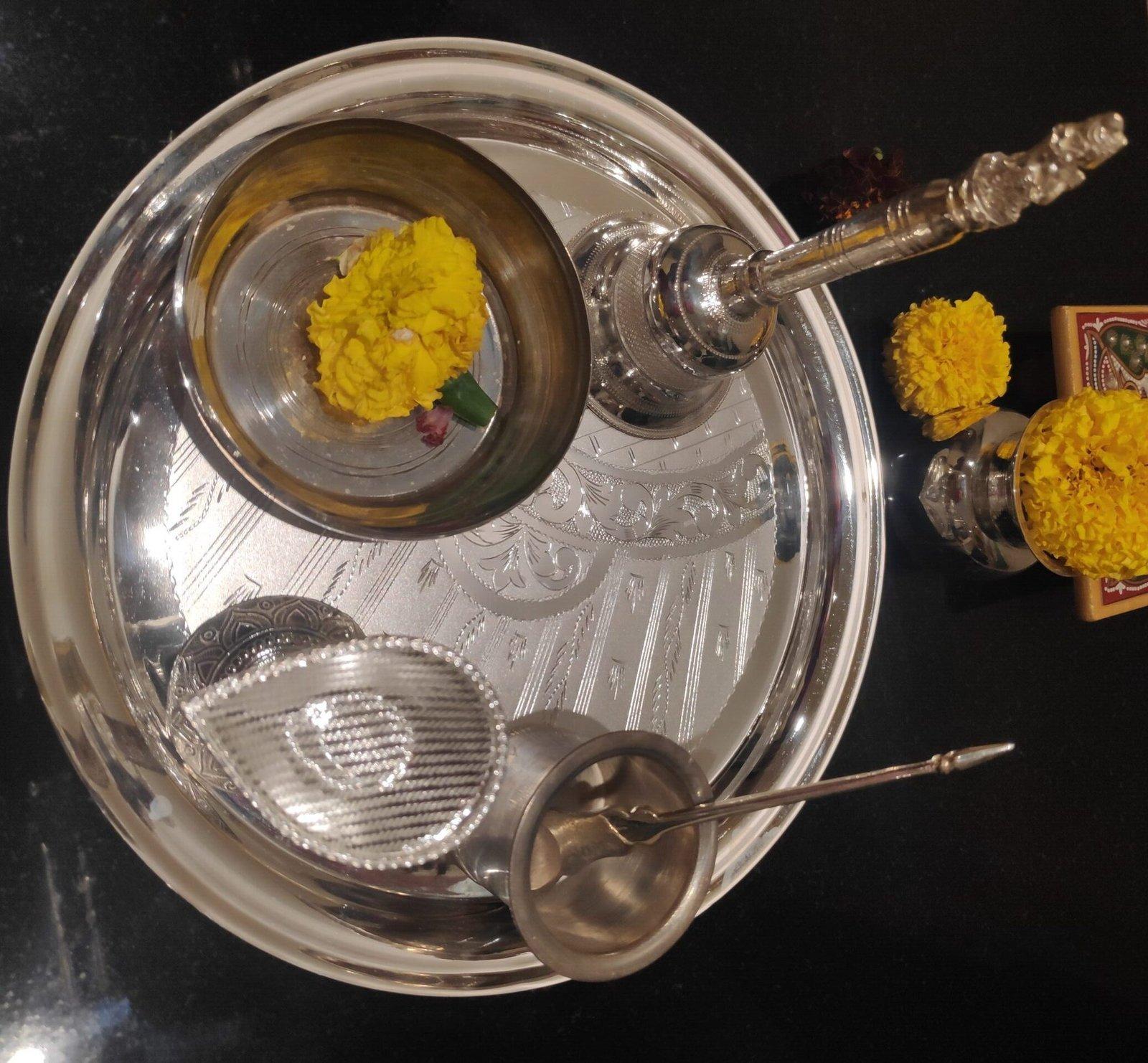 Silver Pujar Ghonta/ Aarti Bell/Ghanti Religious and Spiritual Pooja Articles view 2