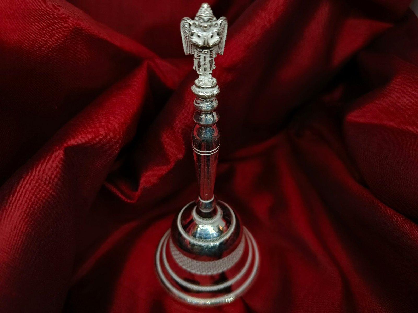 Silver Pujar Ghonta/ Aarti Bell/Ghanti Religious and Spiritual Pooja Articles view 6