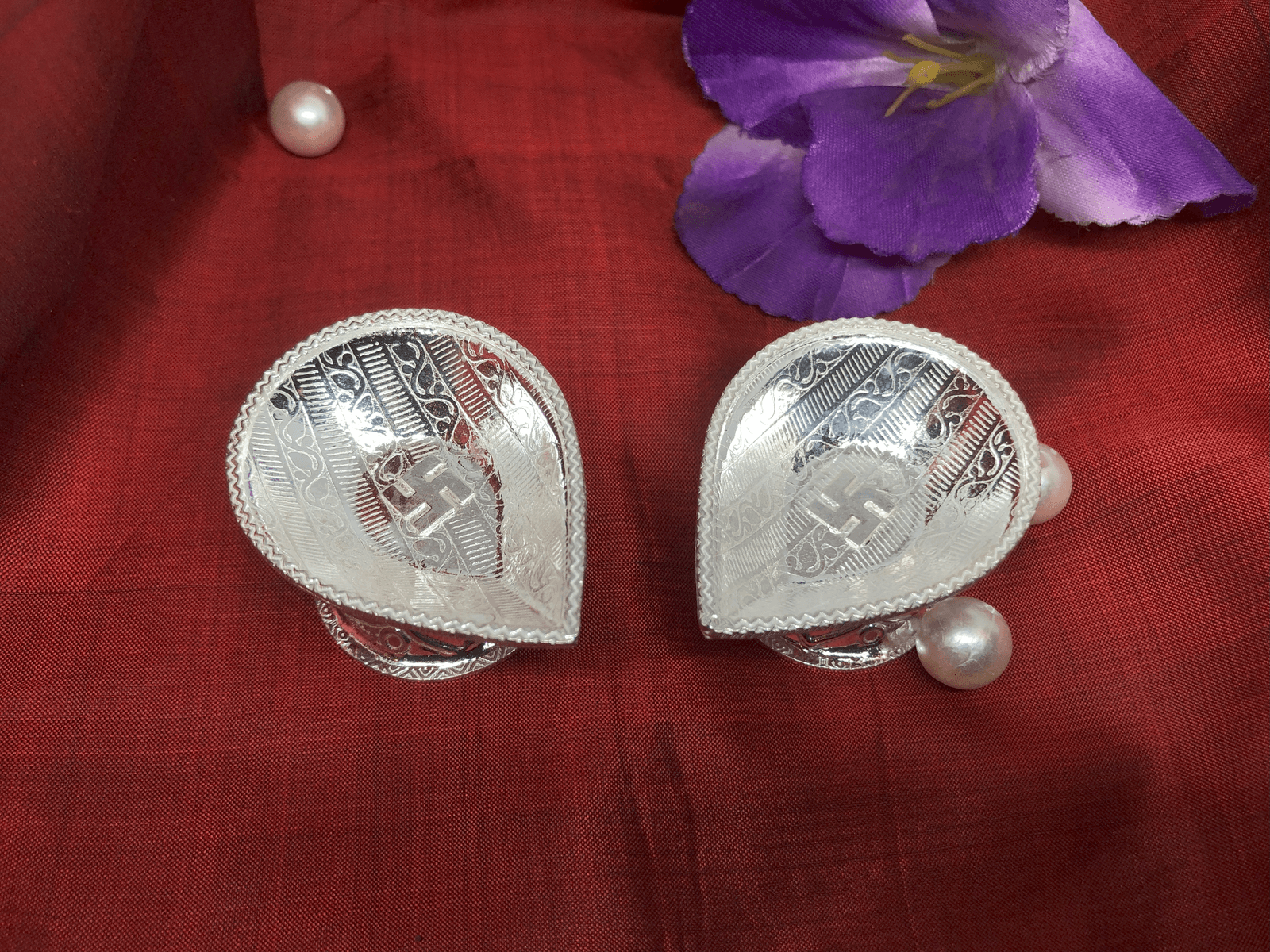 Stand Diya/Pradip with Swastik view 2