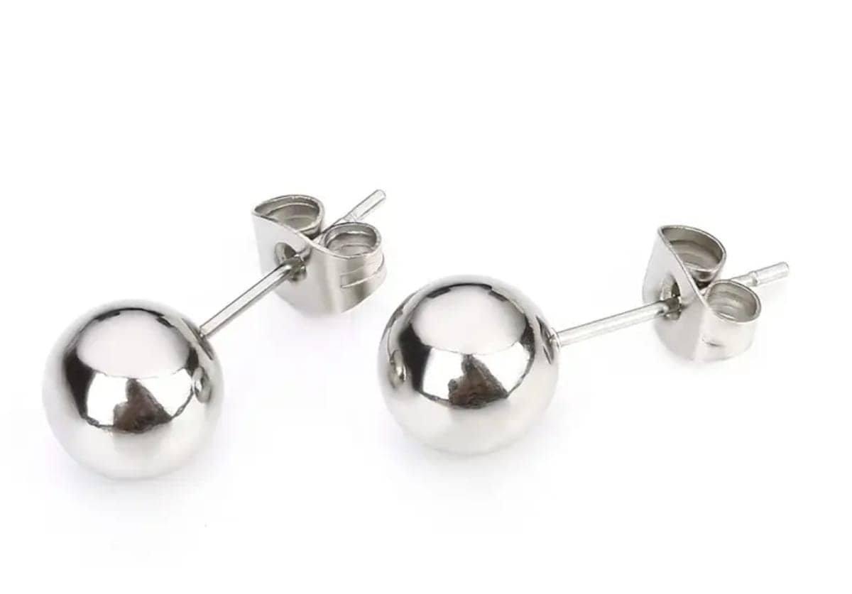 Unisex Hollow Sperkling Plain Ball Stud Earrings