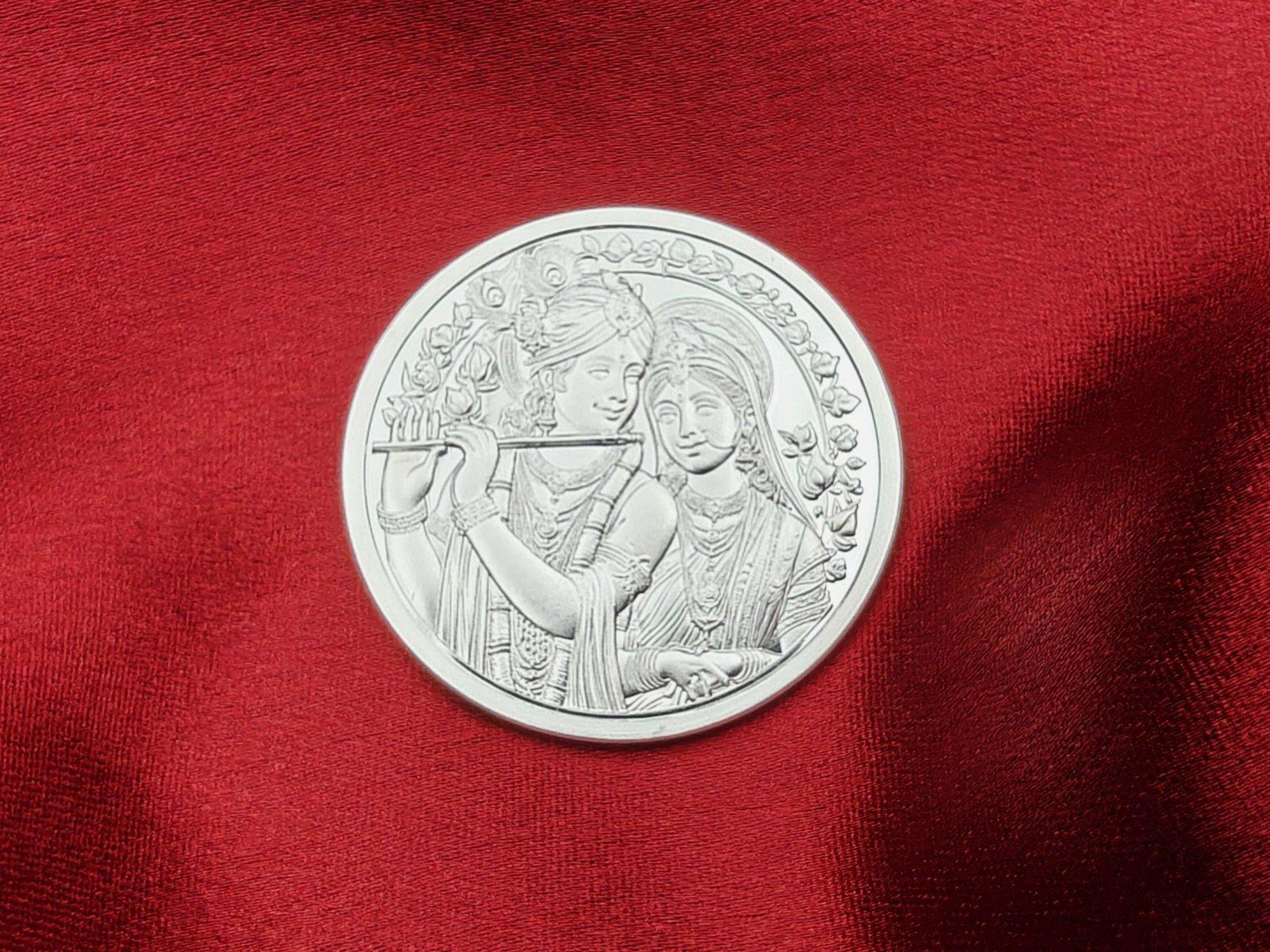 Silver Coin Radha Krishna
