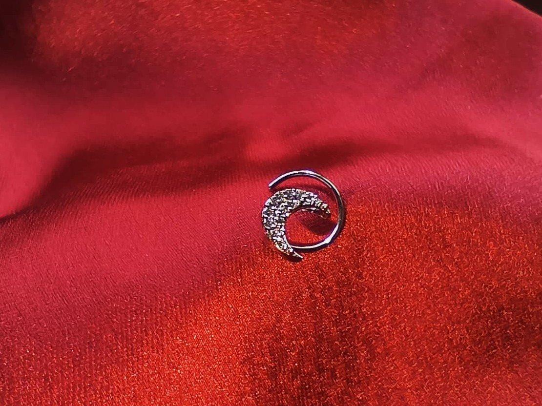 Stone Moon Nose Pin view 2